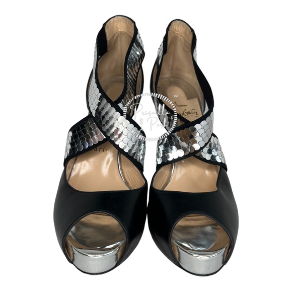 Christian Louboutin
Xiletta Disco Ball Red Sole Sandals Black Silver Sequin 38 - Picture 8 of 16
